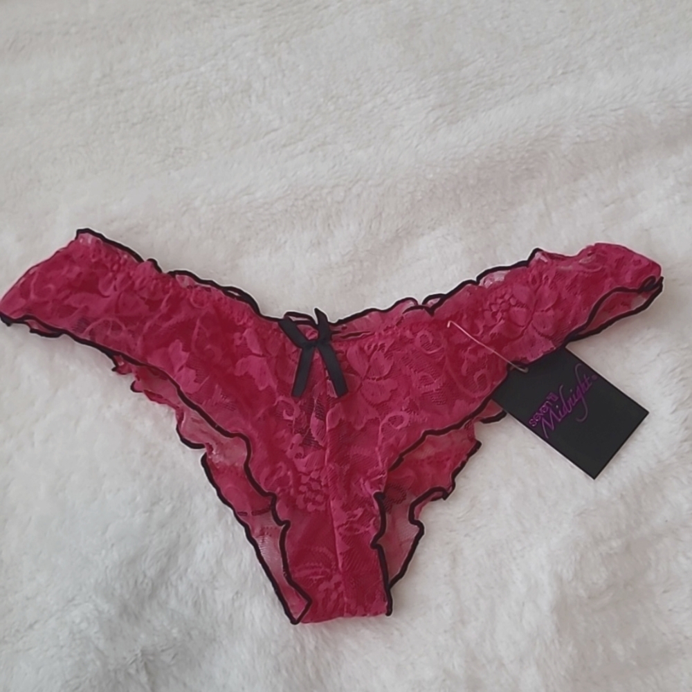 Hot pink lace ruffle panties